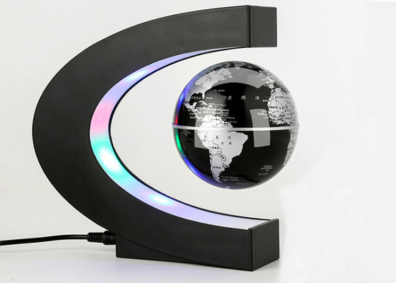 Globo de flutuação da levitação magnética da decoração do mapa do mundo do diodo emissor de luz da forma de C para o presente