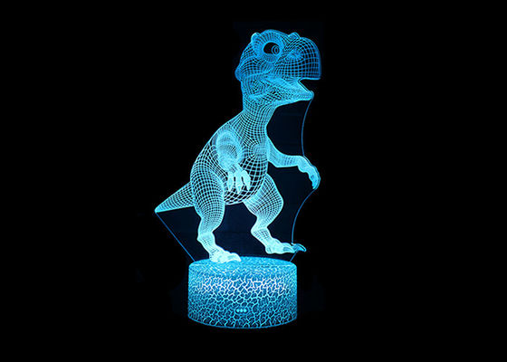 A luz acrílica bonito 7 ajustáveis da noite do diodo emissor de luz 3D dos desenhos animados colore a fonte de alimentação de 5 V