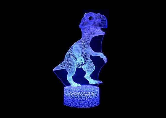 A luz acrílica bonito 7 ajustáveis da noite do diodo emissor de luz 3D dos desenhos animados colore a fonte de alimentação de 5 V