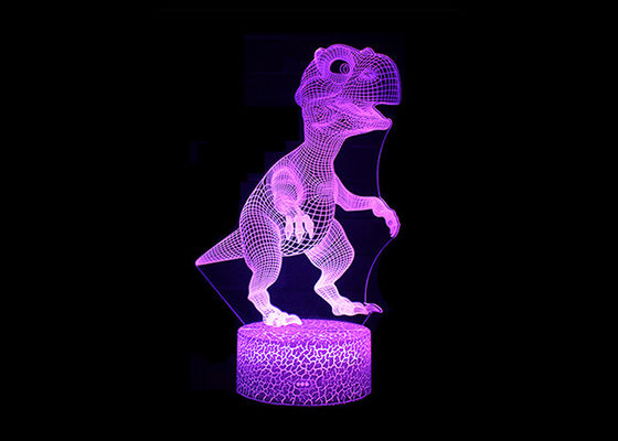 A luz acrílica bonito 7 ajustáveis da noite do diodo emissor de luz 3D dos desenhos animados colore a fonte de alimentação de 5 V