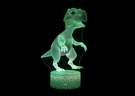 A luz acrílica bonito 7 ajustáveis da noite do diodo emissor de luz 3D dos desenhos animados colore a fonte de alimentação de 5 V