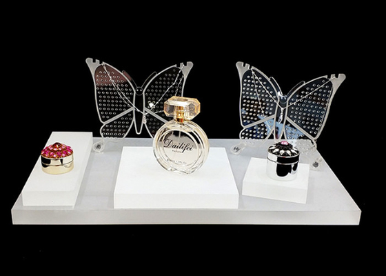 Suporte acrílico acrílico do bracelete dos suportes de exposição da joia da forma da borboleta
