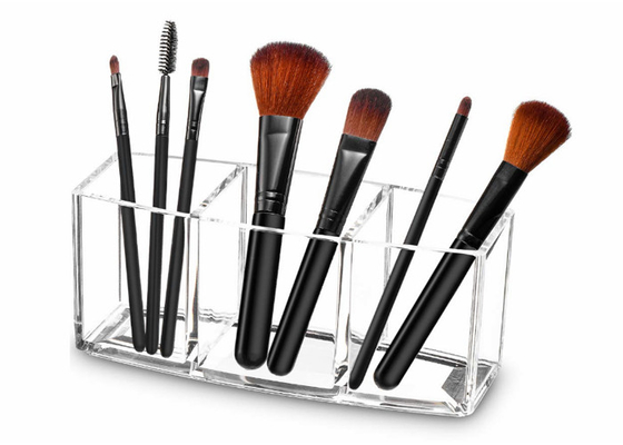 Suporte de escova Dustproof 100 PMMA da composição do organizador cosmético acrílico transparente