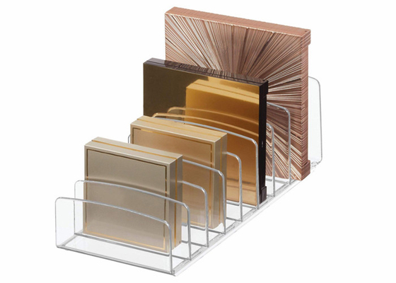 Organizador material cosmético acrílico vertical da paleta da composição do suporte de exposição PMMA