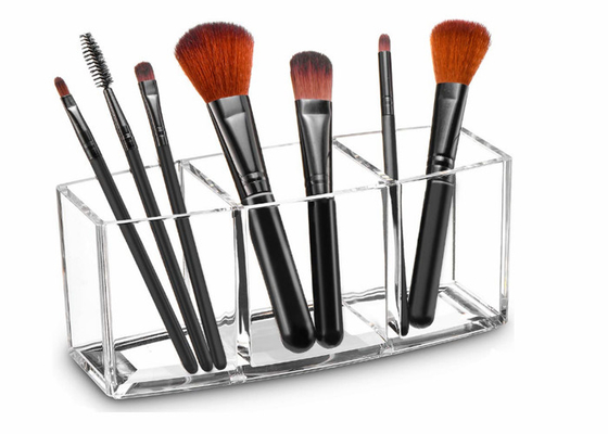 Suporte de escova Dustproof 100 PMMA da composição do organizador cosmético acrílico transparente