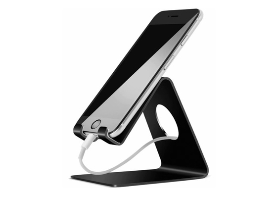 Do preto acrílico do suporte do telefone celular do supermercado suporte acrílico do telefone celular