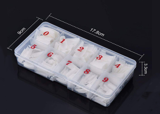 O prego falso francês de dez tamanhos diferentes derruba o meio material do acrílico dos pregos