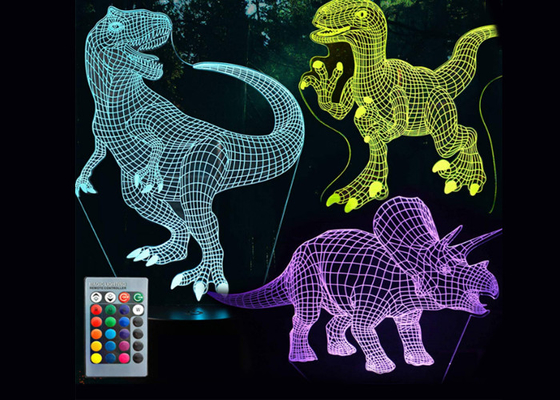 USB pôs o controle criativo visual do toque da luz da noite da ilusão 3D ótica