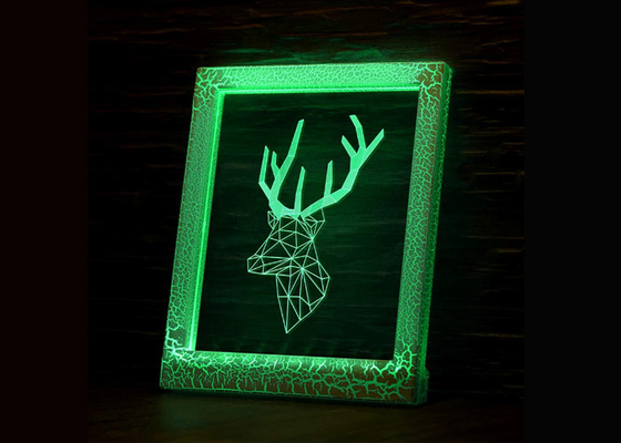 Luz home da noite da lâmpada do diodo emissor de luz da decoração 3D com o painel material acrílico do controlador remoto