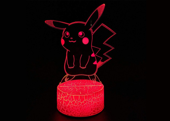 poder branco da base da quebra do toque da mudança da cor das lâmpadas 7 da ilusão do diodo emissor de luz 3D por baterias do AA