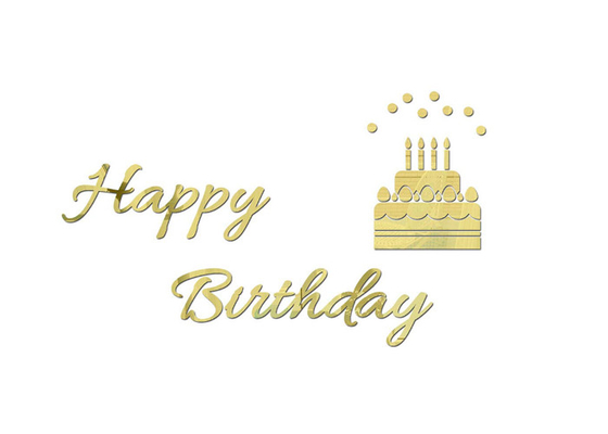 As letras acrílicas do diodo emissor de luz do feliz aniversario 3D muram autoadesivo destacável das etiquetas DIY
