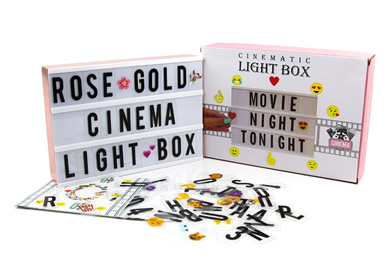 Exposição acrílica do diodo emissor de luz Lightbox com letras 252 símbolos Emojis dos números das letras