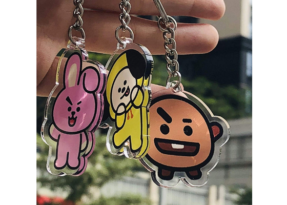 Pendente feito sob encomenda acrílico unisex de Keychain das bolas de cristal das estrelas de Keychains 7