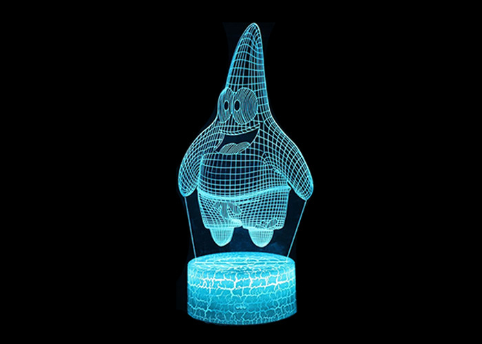 Da luz acrílica da noite do diodo emissor de luz da decoração 3D da sala lâmpada acrílica da noite multicolorido