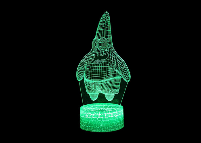 A luz acrílica 7 da noite do diodo emissor de luz da economia de energia 3D colore o piscamento para a decoração da barra