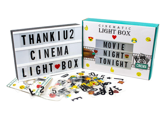 Quadro de mensagens cinemático da caixa leve do diodo emissor de luz do acrílico do vintage com sinal da nota das letras